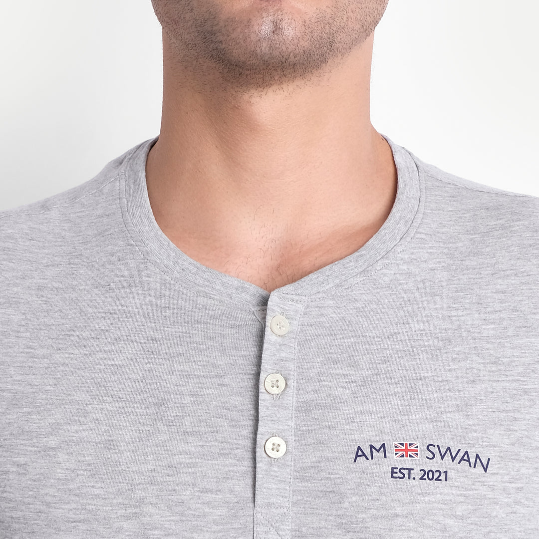 MENS PREMIUM COTTON PRINTED FULL SLEEVE HENLEY T-SHIRTS