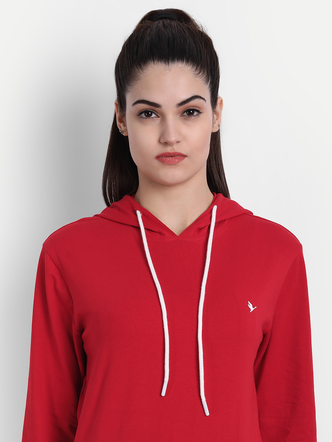 Womens Premium Cotton Solid Hooded Sweat-Shirts