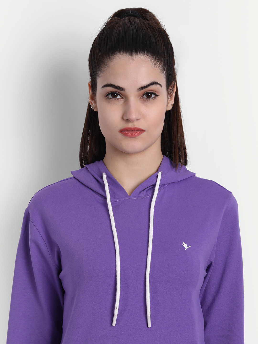 Womens Premium Cotton Solid Hooded Sweat-Shirts