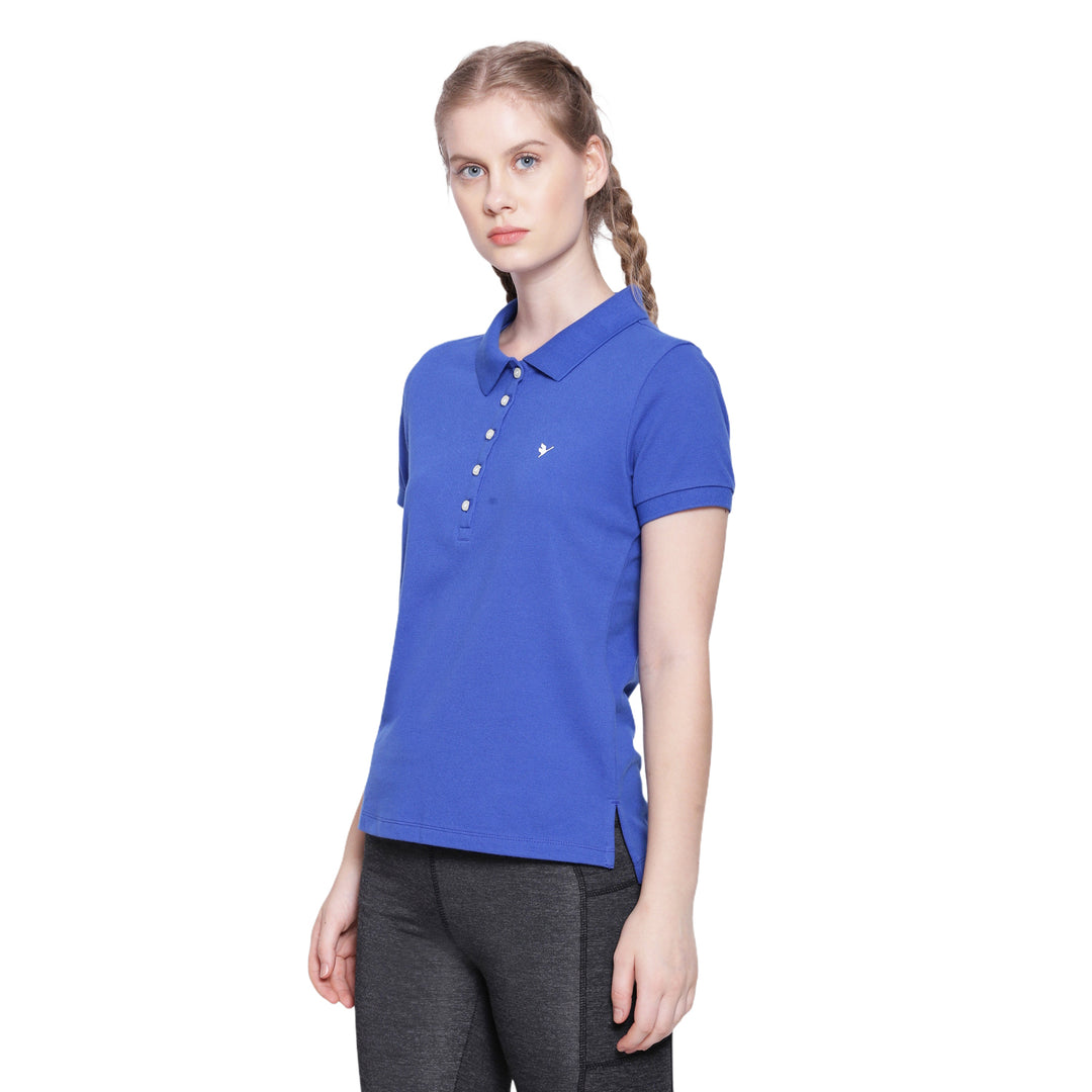 WOMENS PREMIUM COTTON SOLID HALF SLEEVE POLO T-SHIRTS
