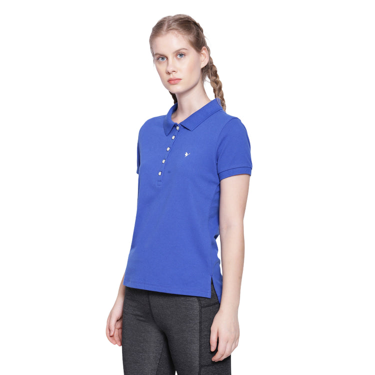 WOMENS PREMIUM COTTON SOLID HALF SLEEVE POLO T-SHIRTS