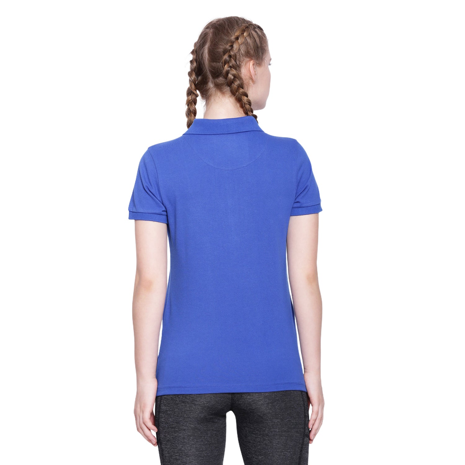 WOMENS PREMIUM COTTON SOLID HALF SLEEVE POLO T-SHIRTS