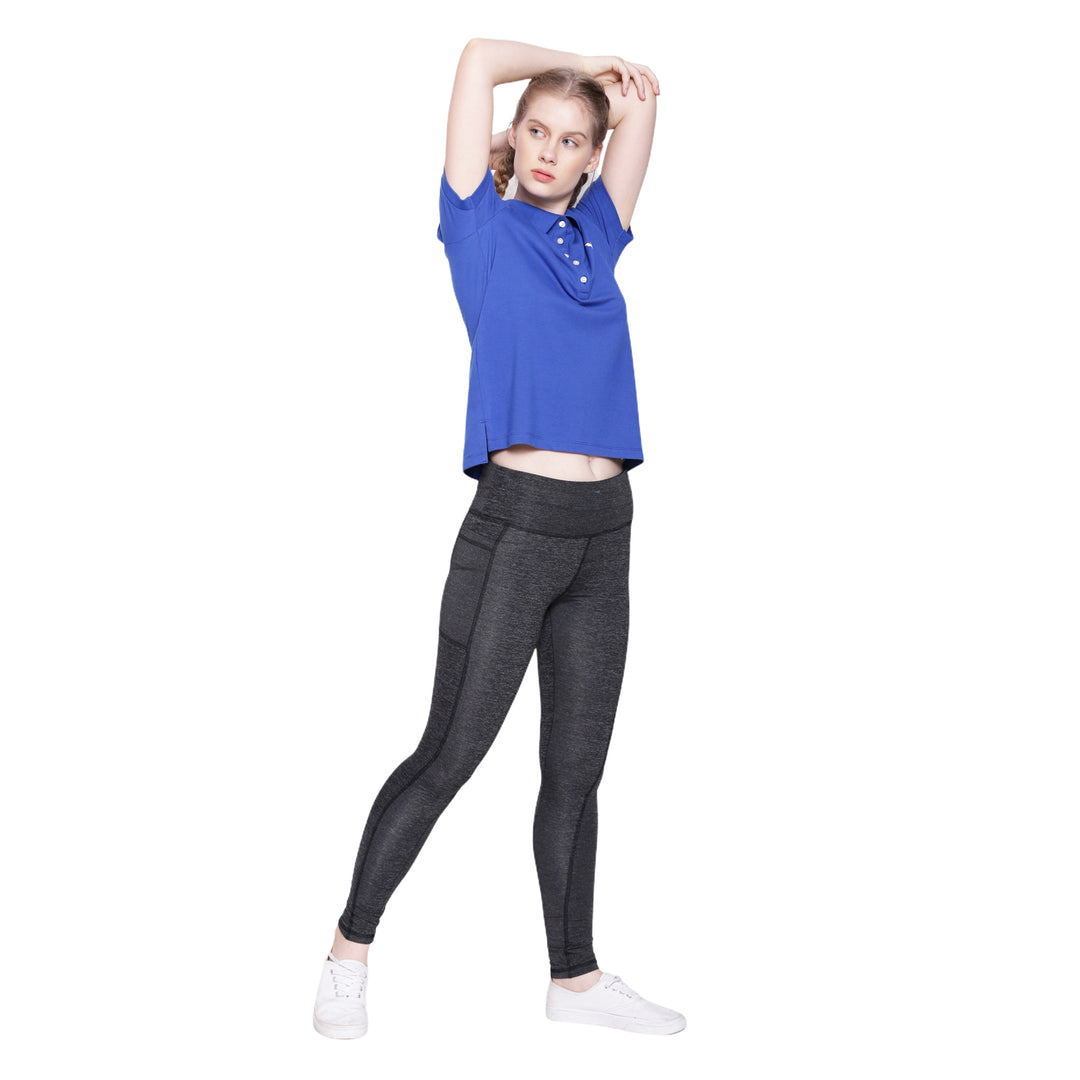 WOMENS PREMIUM COTTON SOLID HALF SLEEVE POLO T-SHIRTS