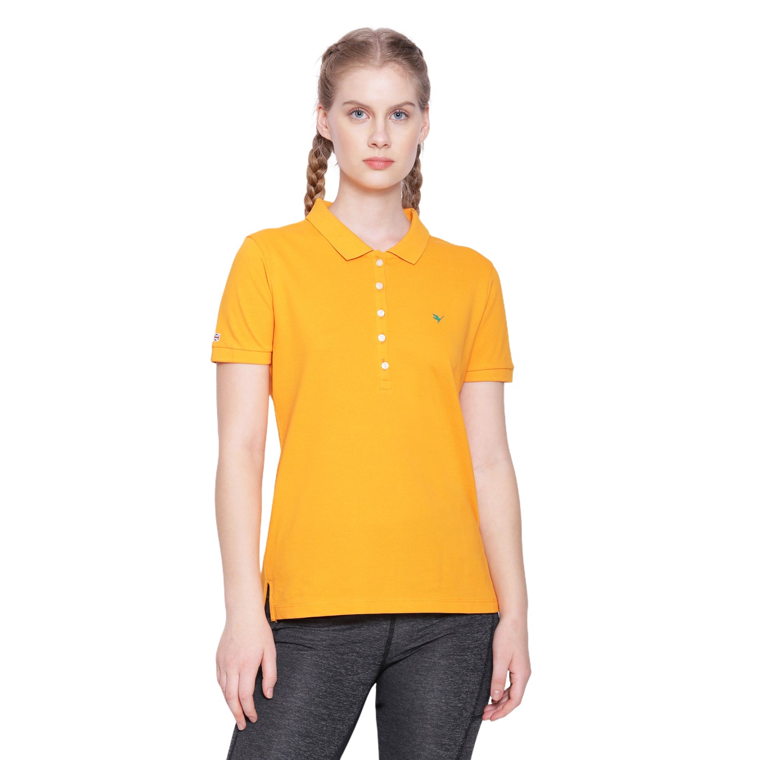 WOMENS PREMIUM COTTON SOLID HALF SLEEVE POLO T-SHIRTS