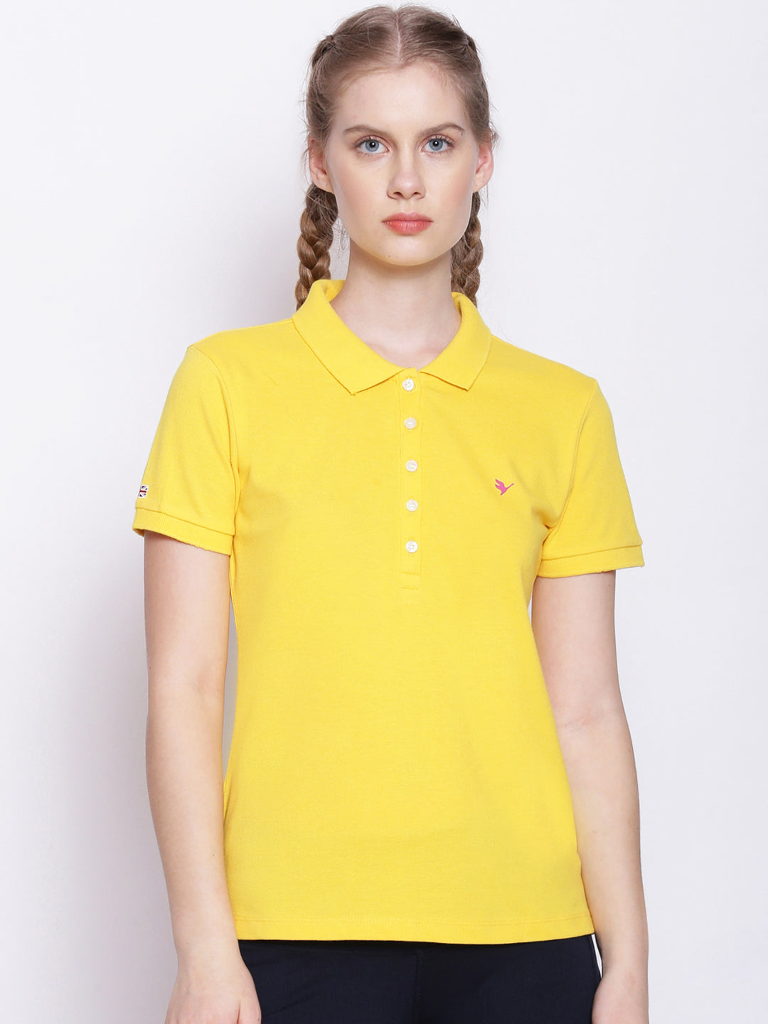 WOMENS PREMIUM COTTON SOLID HALF SLEEVE POLO T-SHIRTS