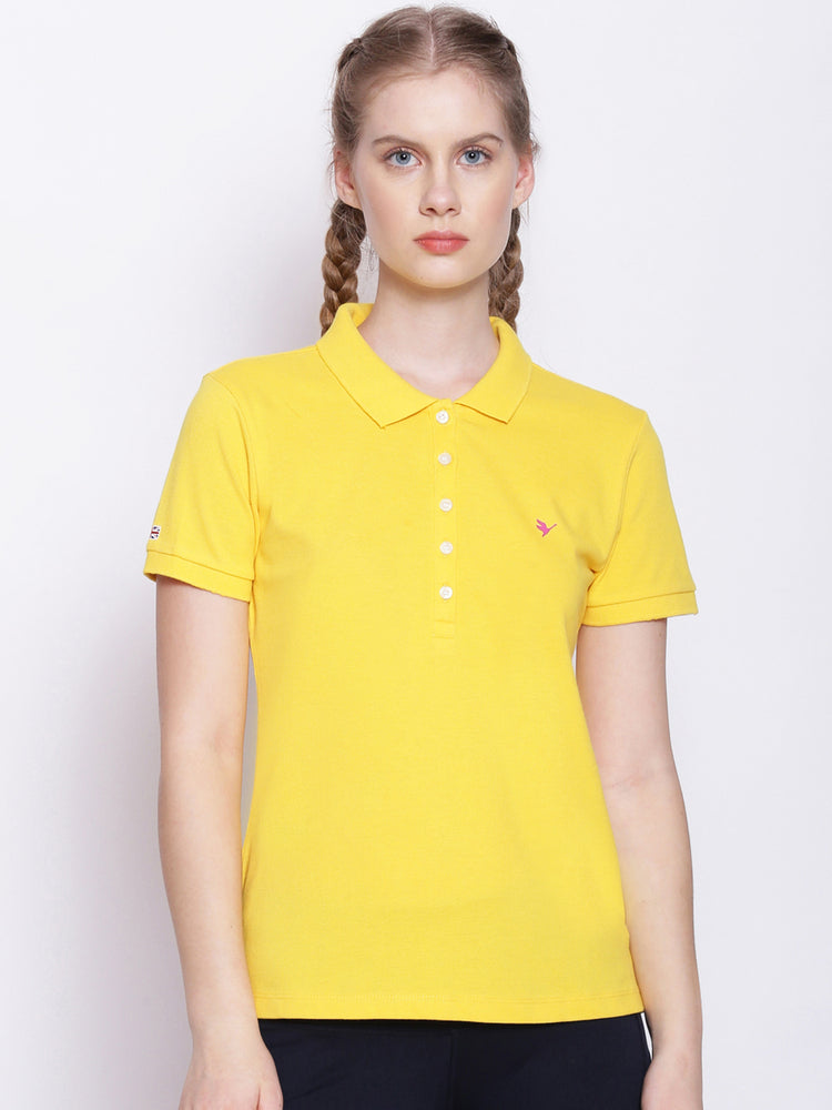 WOMENS PREMIUM COTTON SOLID HALF SLEEVE POLO T-SHIRTS