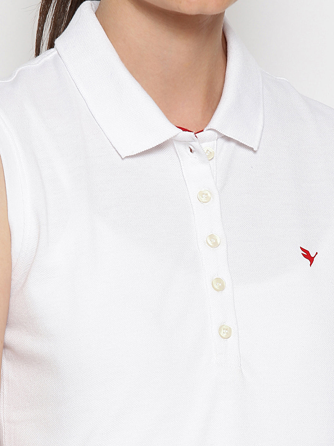 WOMENS PREMIUM COTTON SOLID SLEEVELESS POLO T-SHIRTS