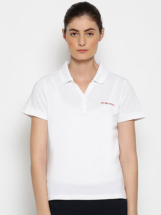 WOMENS PREMIUM COTTON PRINTED HALF SLEEVE POLO T-SHIRTS