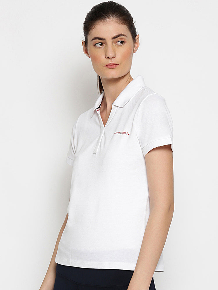 WOMENS PREMIUM COTTON PRINTED HALF SLEEVE POLO T-SHIRTS