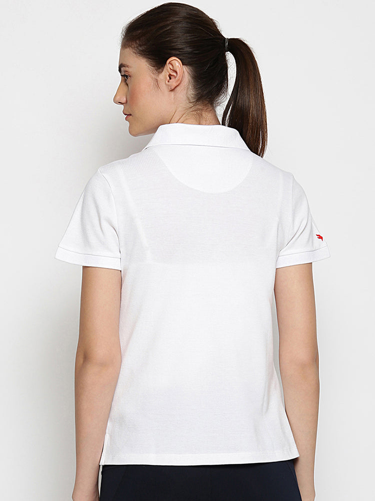 WOMENS PREMIUM COTTON PRINTED HALF SLEEVE POLO T-SHIRTS