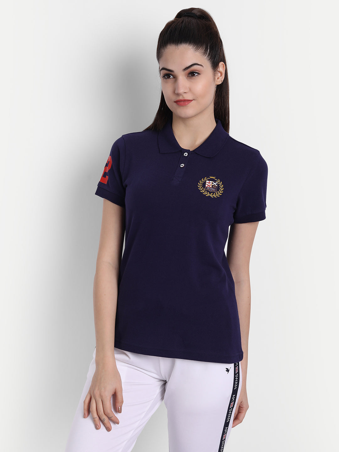 Womens Premium Cotton Printed Half Sleeve Polo T-Shirts