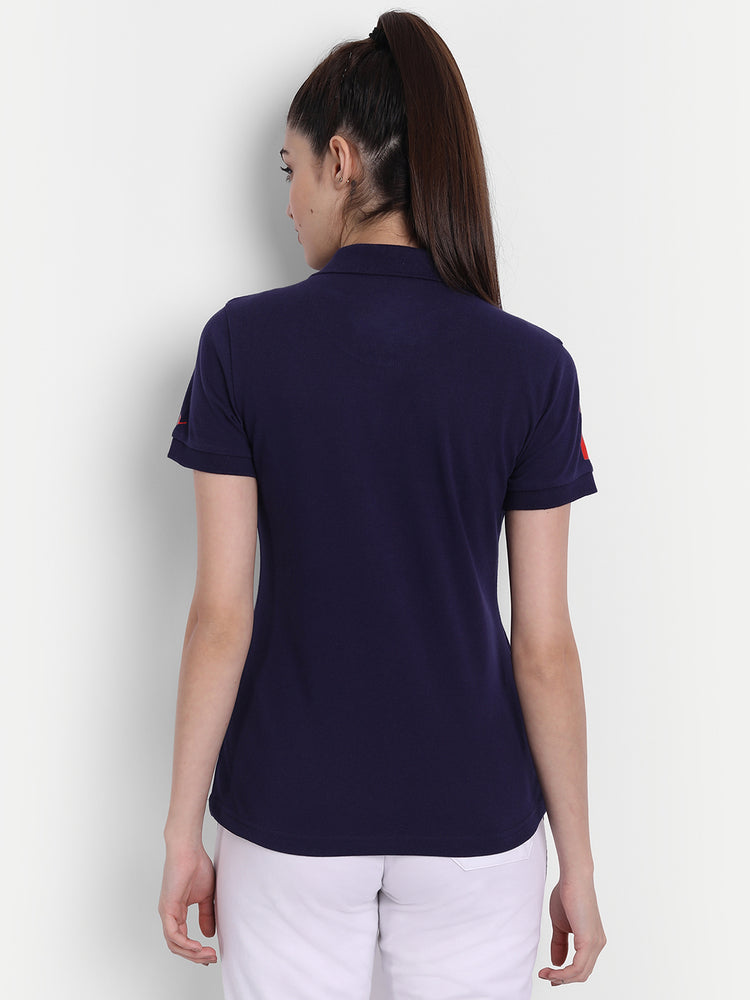 Womens Premium Cotton Printed Half Sleeve Polo T-Shirts