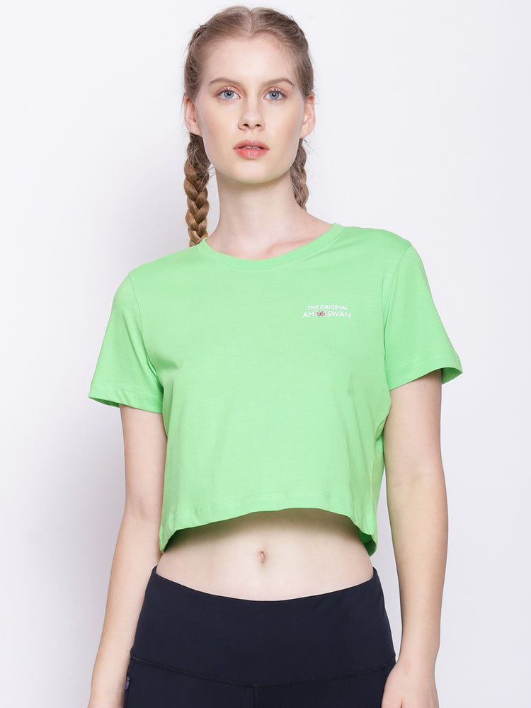 Women'S Premium Cotton Printed Half Sleeve Crop T-Shirts