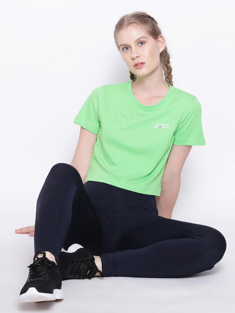 Women'S Premium Cotton Printed Half Sleeve Crop T-Shirts