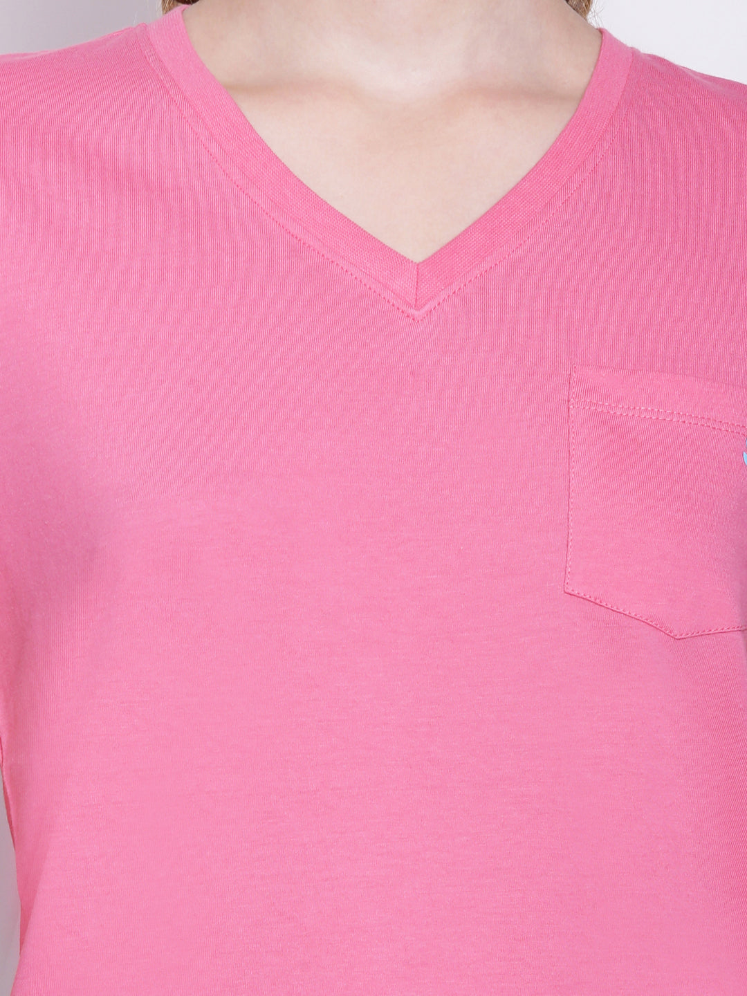 Women'S Premium Cotton Solid V- Neck Half Sleeve T-Shirts