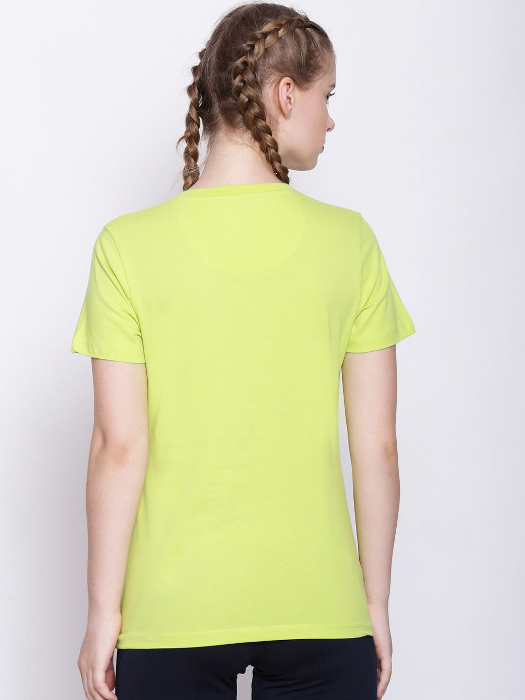 Womens Premium Cotton Solid V- Neck Half Sleeve T-Shirts