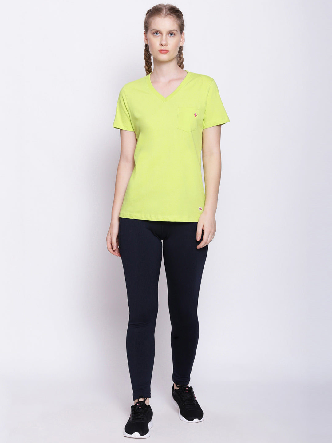 Womens Premium Cotton Solid V- Neck Half Sleeve T-Shirts