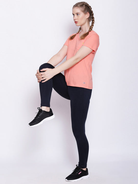 Womens Premium Cotton Solid V- Neck Half Sleeve T-Shirts