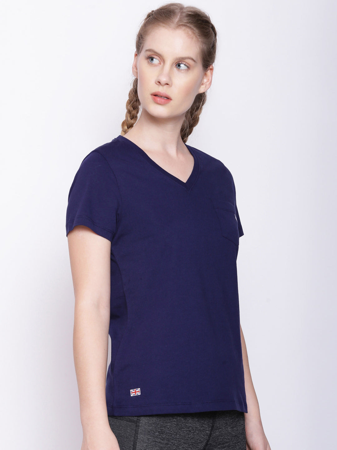 Womens Premium Cotton Solid V- Neck Half Sleeve T-Shirts