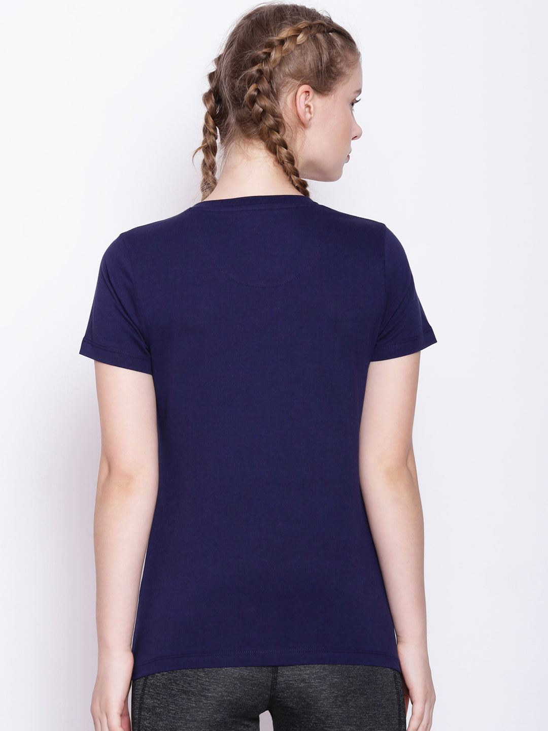 Womens Premium Cotton Solid V- Neck Half Sleeve T-Shirts