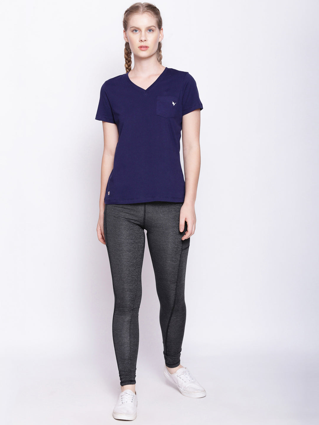 Womens Premium Cotton Solid V- Neck Half Sleeve T-Shirts