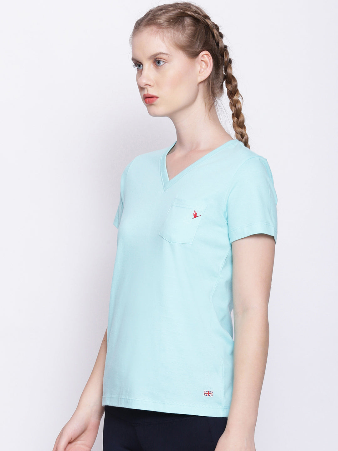 Womens Premium Cotton Solid V- Neck Half Sleeve T-Shirts