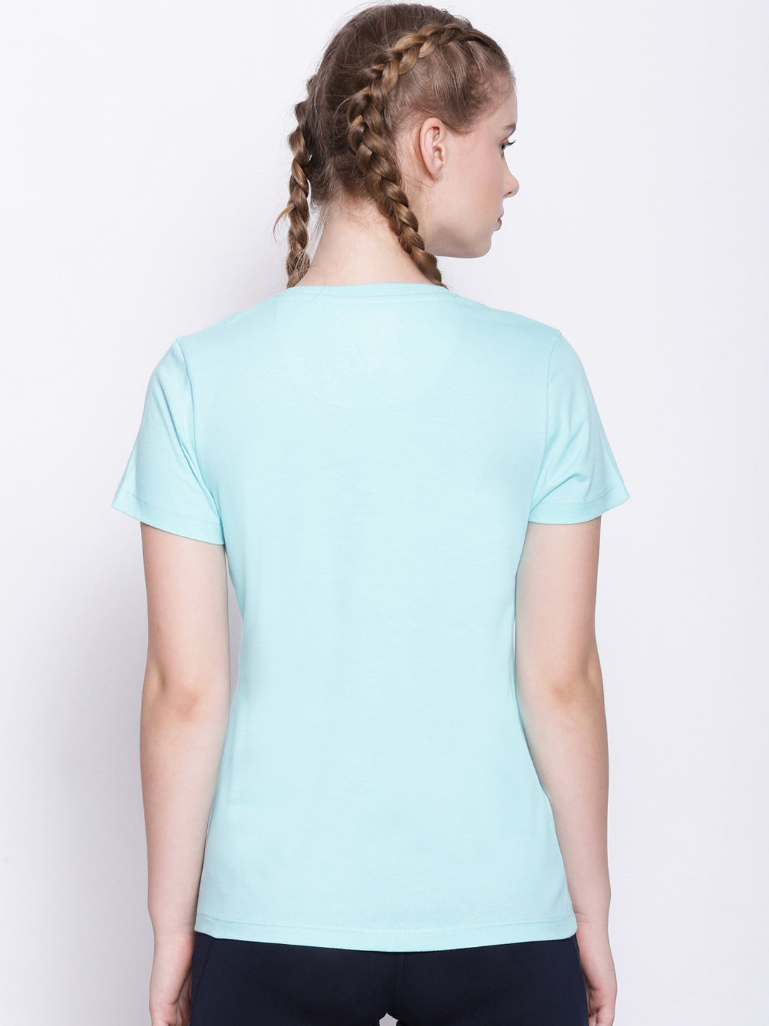 Womens Premium Cotton Solid V- Neck Half Sleeve T-Shirts