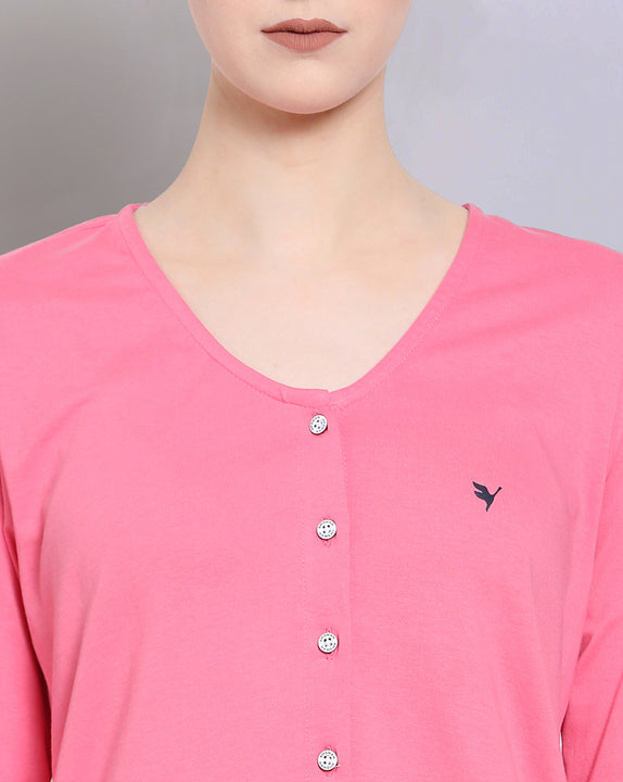 WOMENS PREMIUM COTTON 3/4 SLEEVE V- NECK TOPS