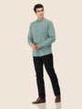 Premium Men'S Crinkle Cotton Shirt | Turquoise