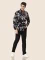 Men'S Premium Rayon Shirt With Navy Floral Print