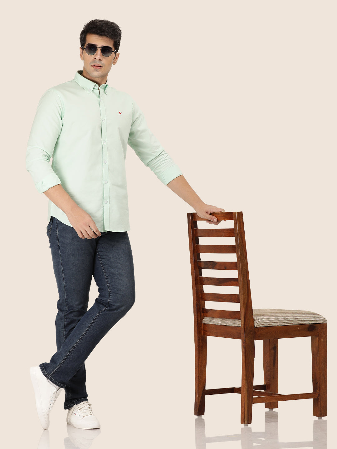 Amswan Premium Men'S Blue Dirty Wash Classic Fit Jeans