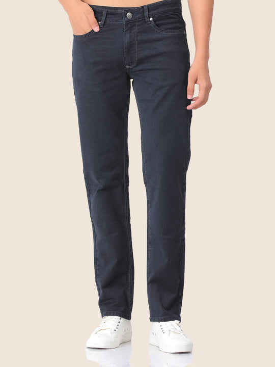 Amswan Premium Men'S Blue Dark Wash Classic Fit Jeans