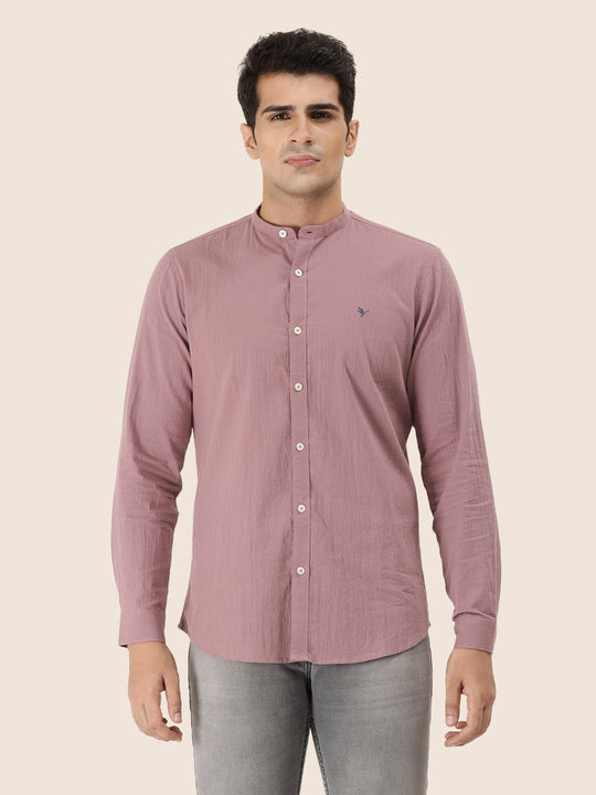 Premium Men'S Crinkle Cotton Shirt | Mauve