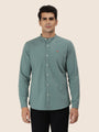 Premium Men'S Crinkle Cotton Shirt | Turquoise