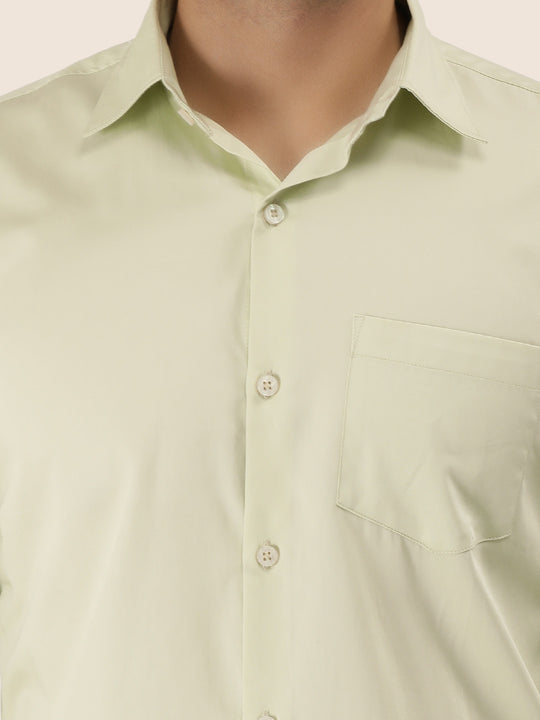 Premium Cotton Lycra Satin Pistachio Green Shirt