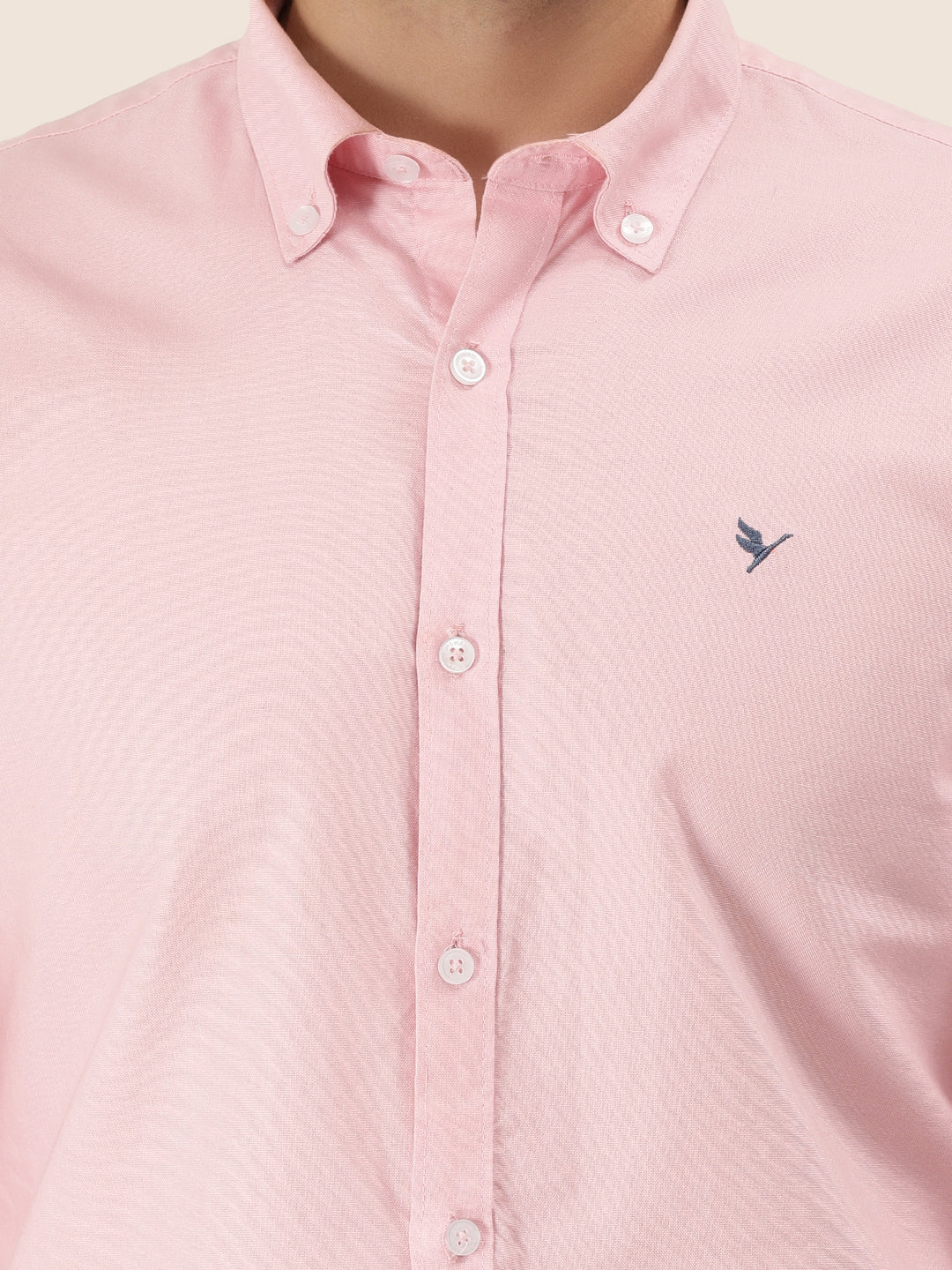 Men'S Premium Cotton Oxford Solid Shirt | Pink