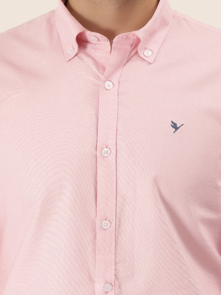 Men'S Premium Cotton Oxford Solid Shirt | Pink