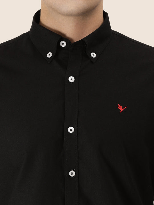 Men'S Premium Cotton Oxford Solid Shirt | Black Color
