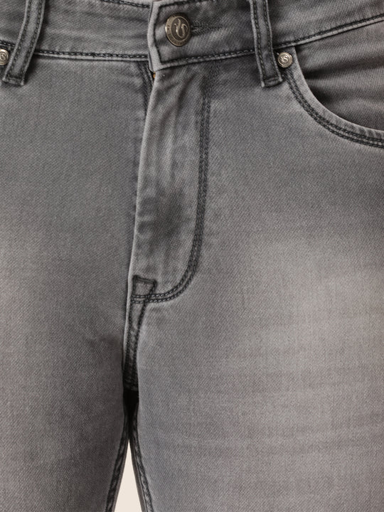 Amswan Premium Men'S Grey Dirty Wash Classic Fit Jeans