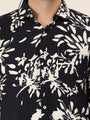 Men'S Premium Rayon Shirt With Navy Floral Print