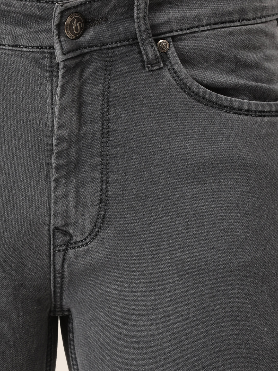 Amswan Premium Men'S Grey Dirty Wash Classic Fit Jeans