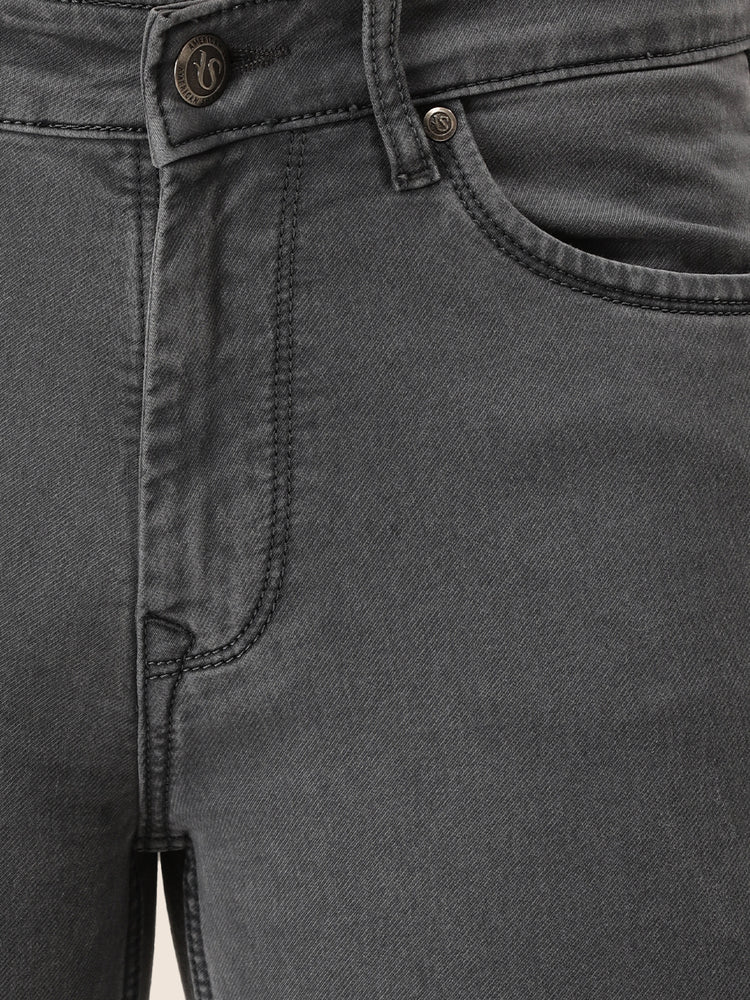 Amswan Premium Men'S Grey Dirty Wash Classic Fit Jeans