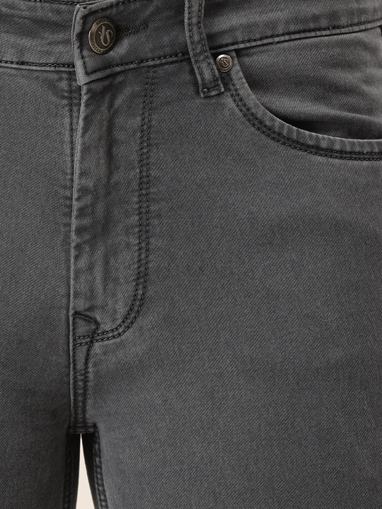 Amswan Premium Men'S Grey Dirty Wash Classic Fit Jeans