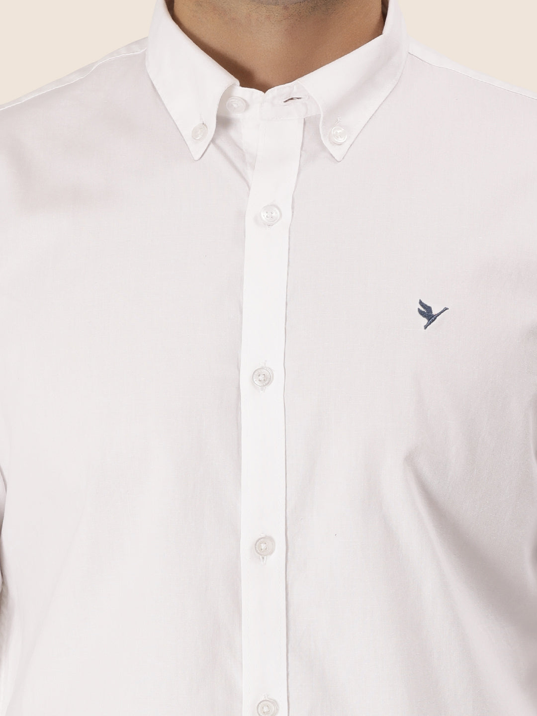 Men'S Premium Cotton Oxford Solid Shirt | White