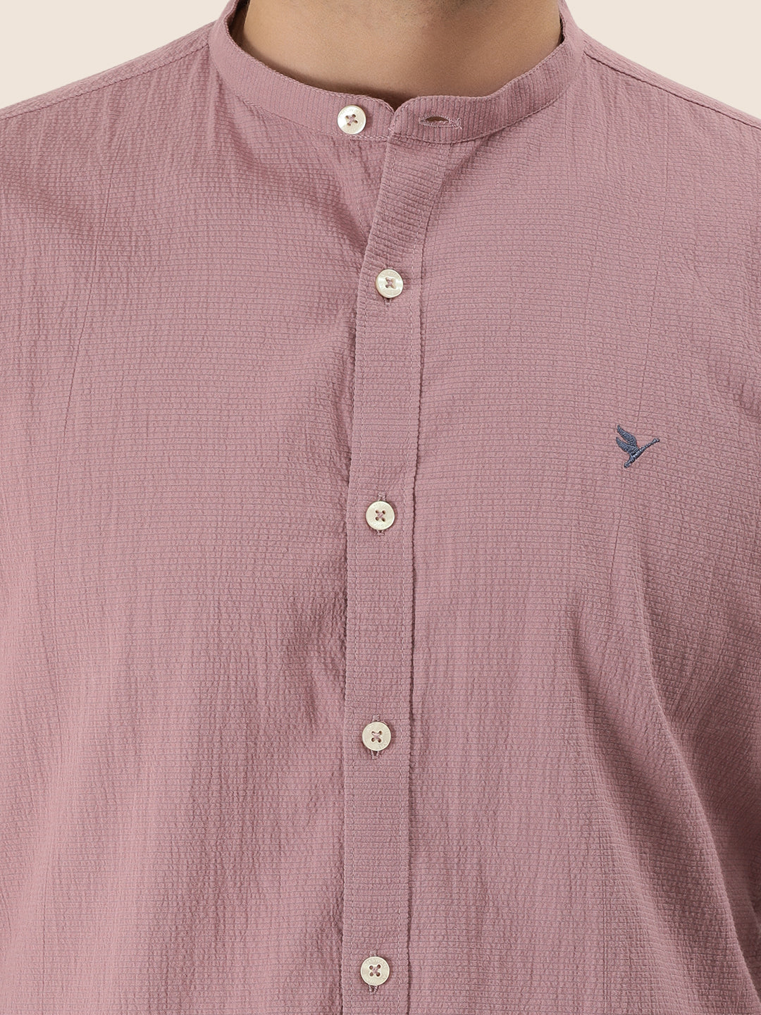 Premium Men'S Crinkle Cotton Shirt | Mauve