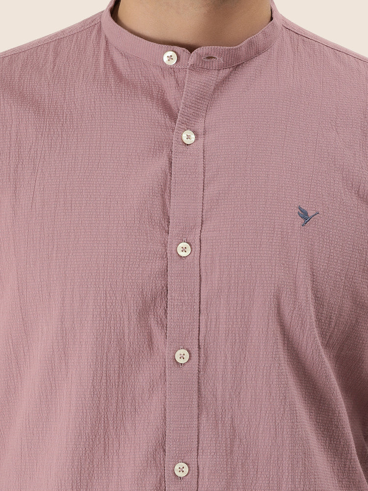 Premium Men'S Crinkle Cotton Shirt | Mauve