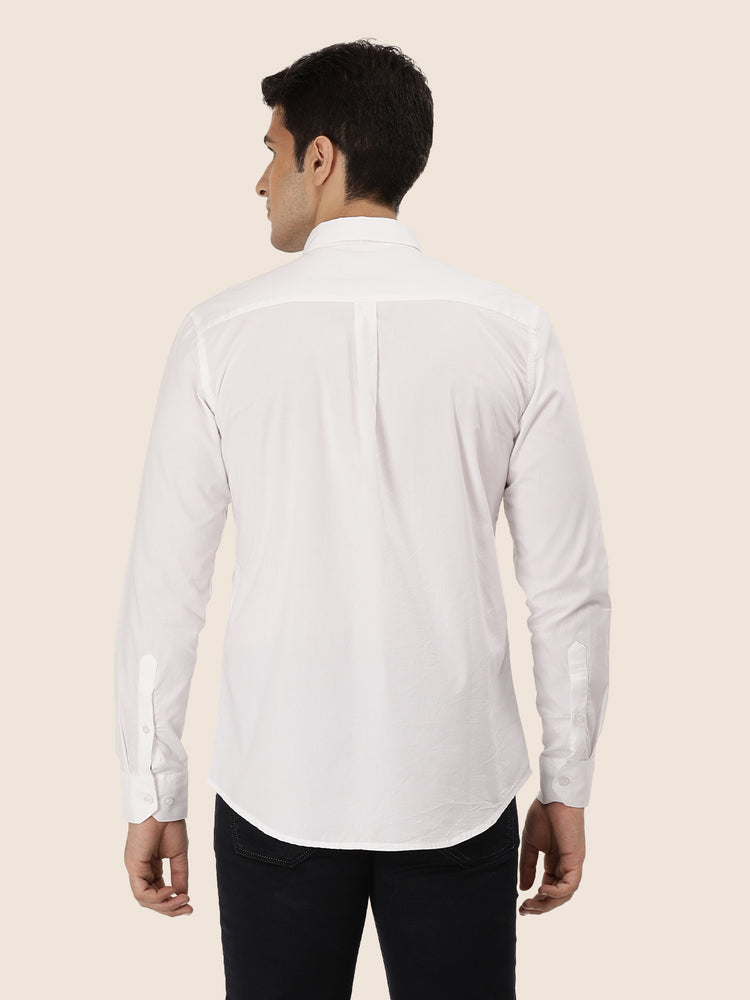Men'S Premium Cotton Oxford Solid Shirt | White