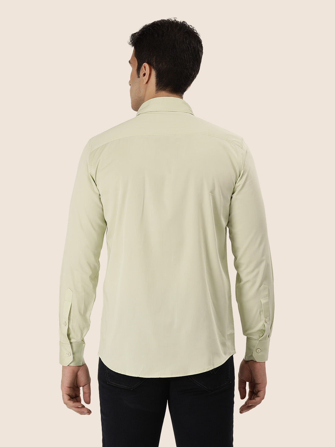 Premium Cotton Lycra Satin Pistachio Green Shirt