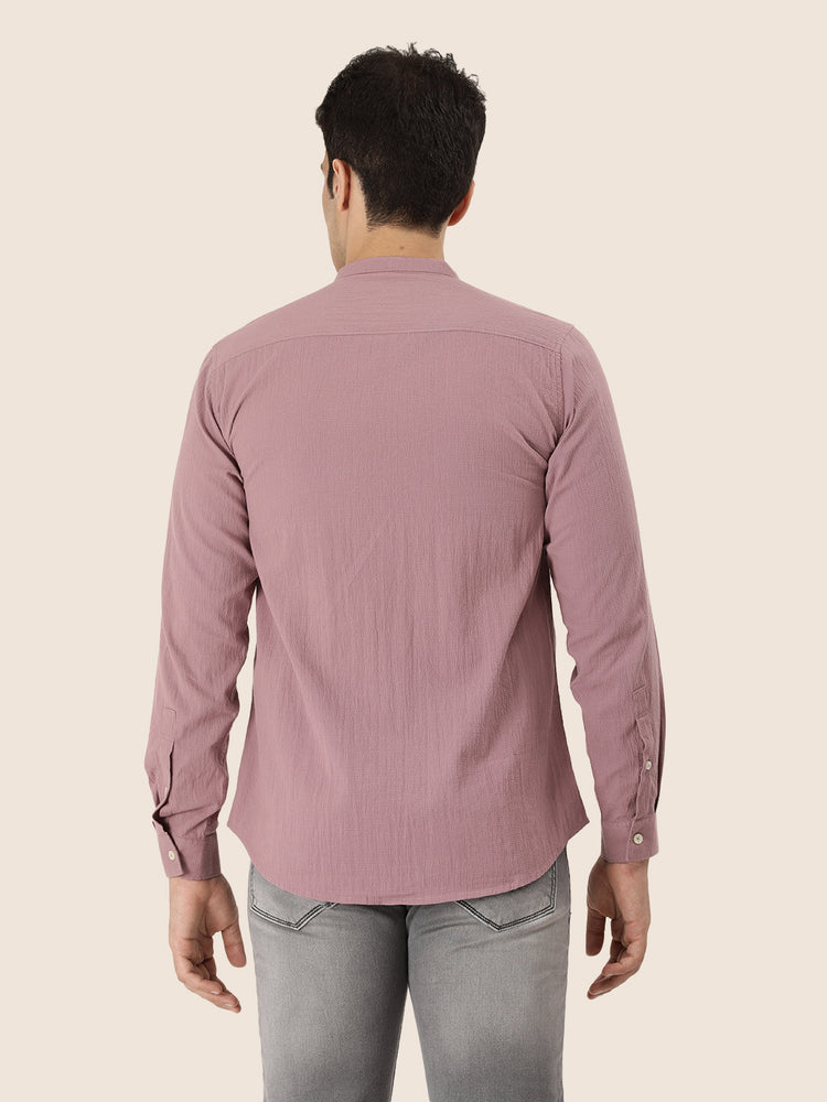 Premium Men'S Crinkle Cotton Shirt | Mauve