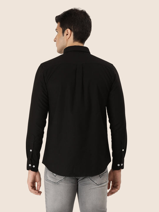 Men'S Premium Cotton Oxford Solid Shirt | Black Color